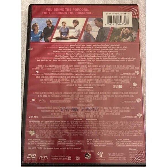 4 Favorites: Nicholas Sparks Romances (DVD, New) Notebook Nights in Rodanthe + 2 - Picture 2 of 2
